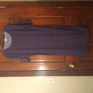 NWOT LuLaRoe Julia Blue and Red Patterned Dress